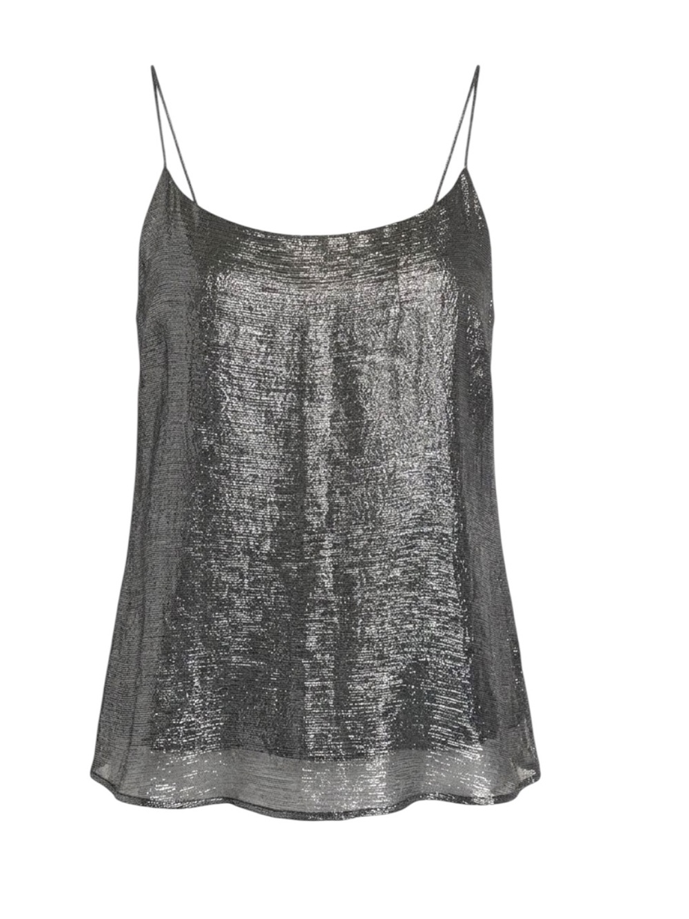 Walter Baker Metallic Liquid Shine Silk Blend Cami L